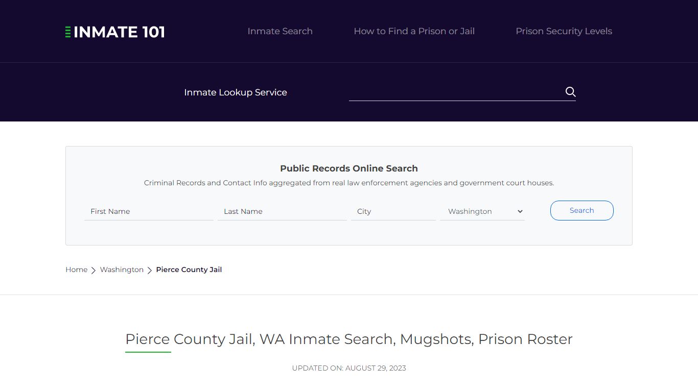 Pierce County Jail, WA Inmate Search, Mugshots, Prison Roster